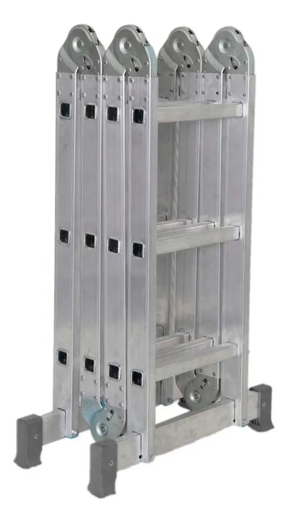 Escada Multifuncional Evolux 4x3 - 3,29m - 12 degraus - Sete Posições Prática Alumínio Resistente Limpeza Fácil Doze Degraus - Linha Evolux