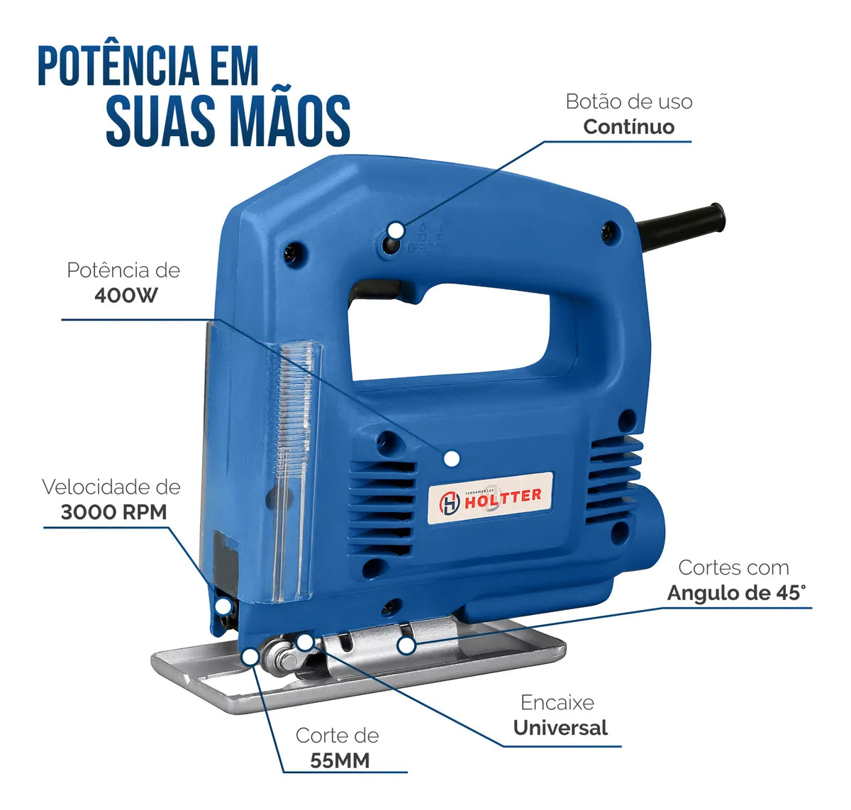 Serra Tico Tico 400w 3000rpm Uso Base Ajustável - Holtter Ferramentas