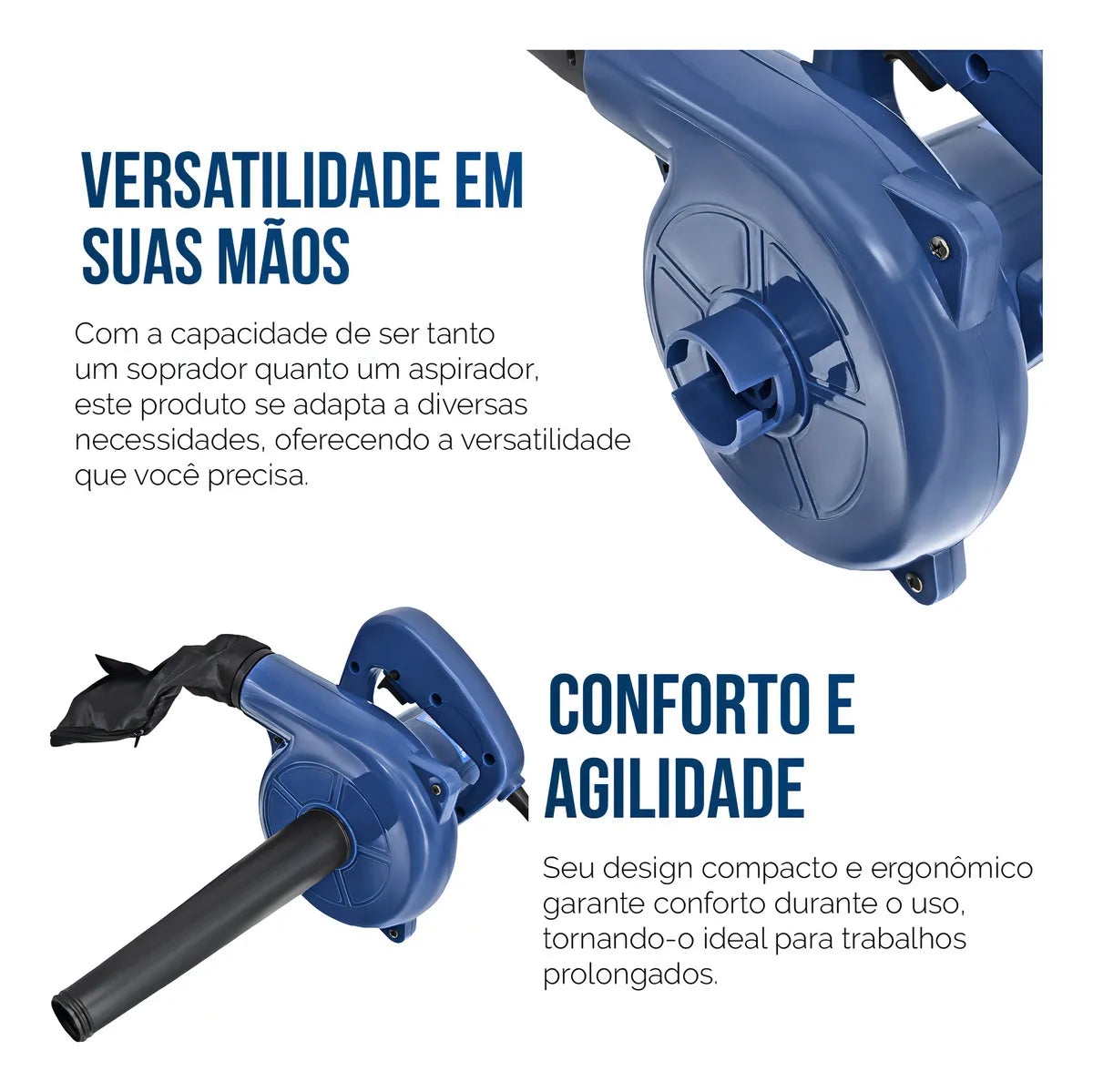 Soprador Aspirador Elétrico Folhas E Resíduos 600w
