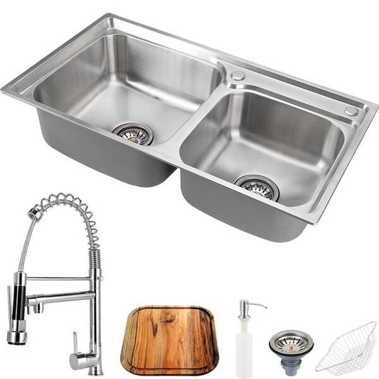 Cuba Para Cozinha Gourmet Pia Dupla Aço Inox Acessórios Tábua De Corte Ticunas Torneira Monocomando Gourmet Pingoo